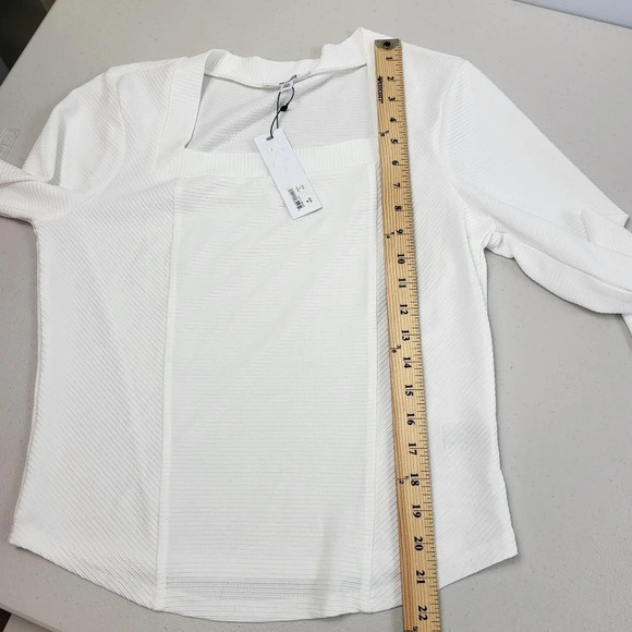 BB DAKOTA By Steve Madden Optic White Ribbed Long Sleeve Top SIZE US XL NWT NEW - Picture 13 of 15